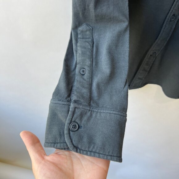 Faherty Men knit season shirt, Gray/blue, Size L - Picture 8 of 12